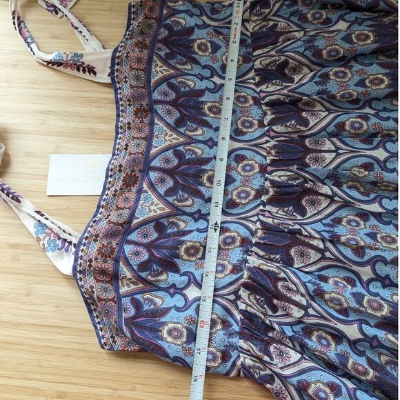 NWT Caroline Constas Blue Floral Print Cotton Sleeveless Midi Maxi Dress, size M - Picture 7 of 10